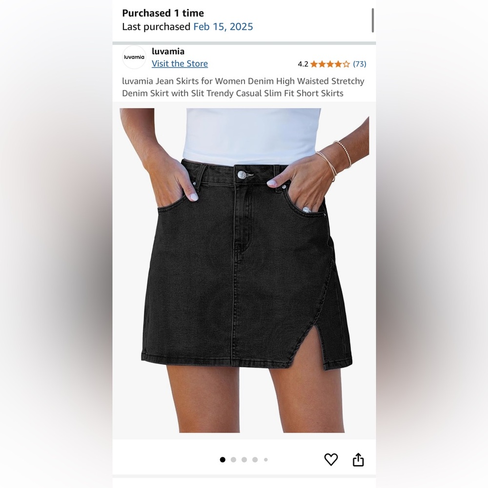 Black A-Line Mini Skirt with Slit for Night Out